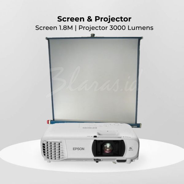 Screen 1.8M + Projector 3.000 Lumens