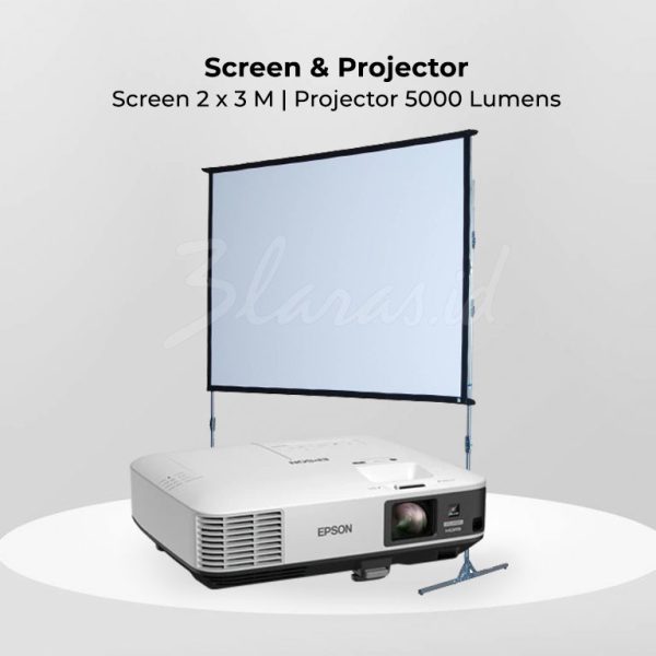 Screen 2x3 M + Projector 5.000 Lumens