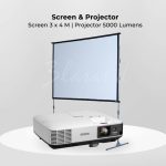 Screen 3x4 M + Projector 5.000 Lumens